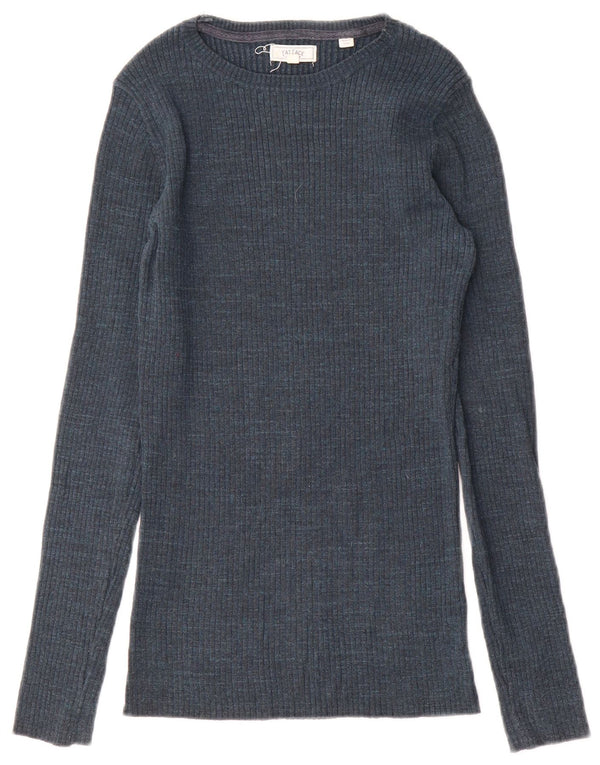 Fat Face Dame Boat Neck Jumper Sweater UK 8 Small Blue