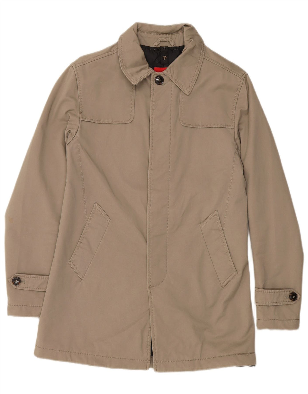Zara Herre Overfrakke UK 36 Small Beige Bomuld