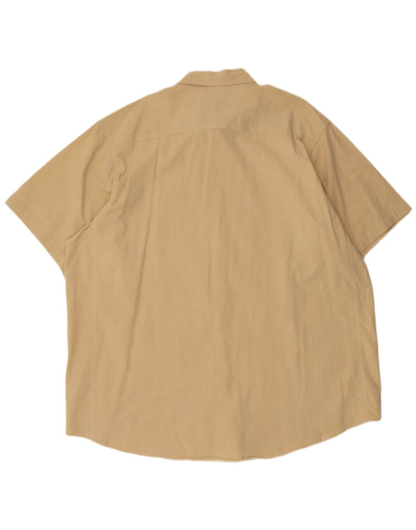Wrangler Herre høj kortærmet skjorte 3XL beige bomuld