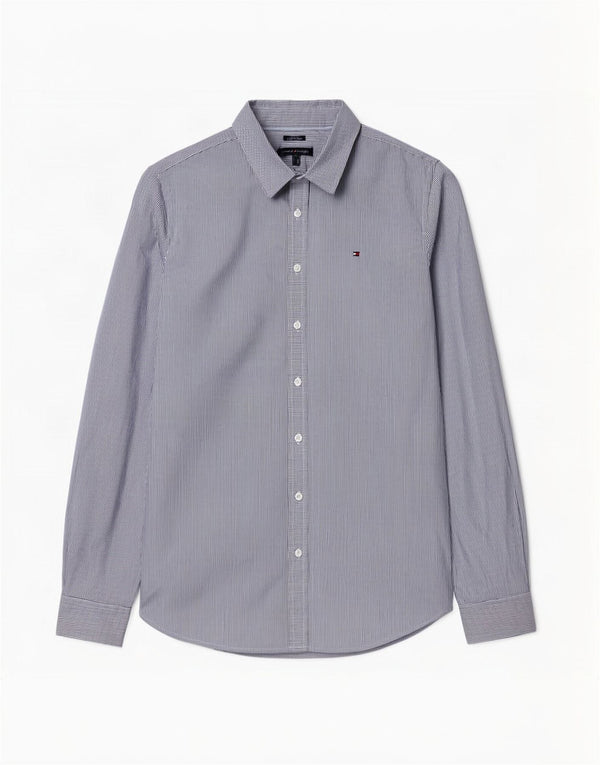 Tommy Hilfiger Dame Classic Fit skjorte UK 12 Medium Blue Pinstripe Cotton
