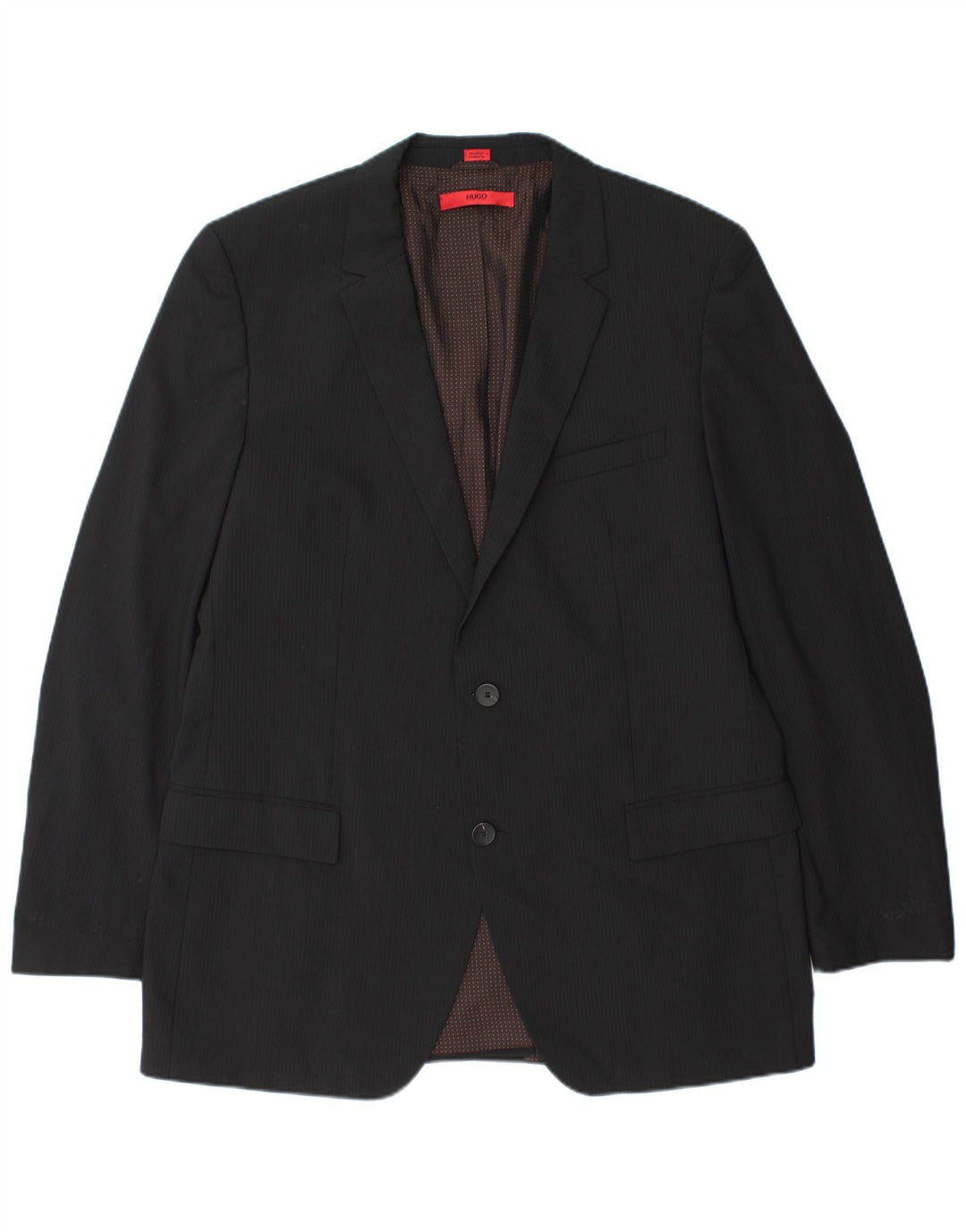 Hugo Boss Herre 2-knaps blazerjakke UK 44 2XL Sort nålestribet uld