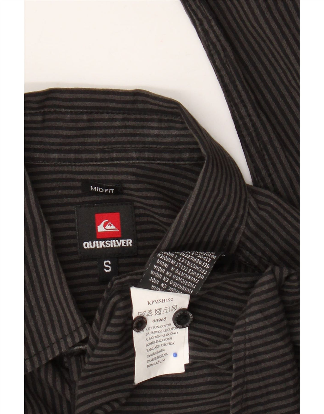 Quiksilver Herre Mid Fit-skjorte, lille gråstribet bomuld
