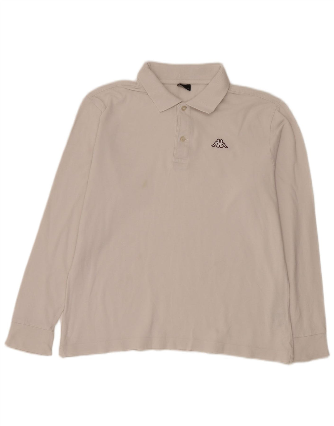 Kappa Langærmet poloshirt til mænd Medium hvid bomuld