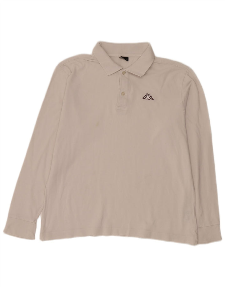 Kappa Langærmet poloshirt til mænd Medium hvid bomuld