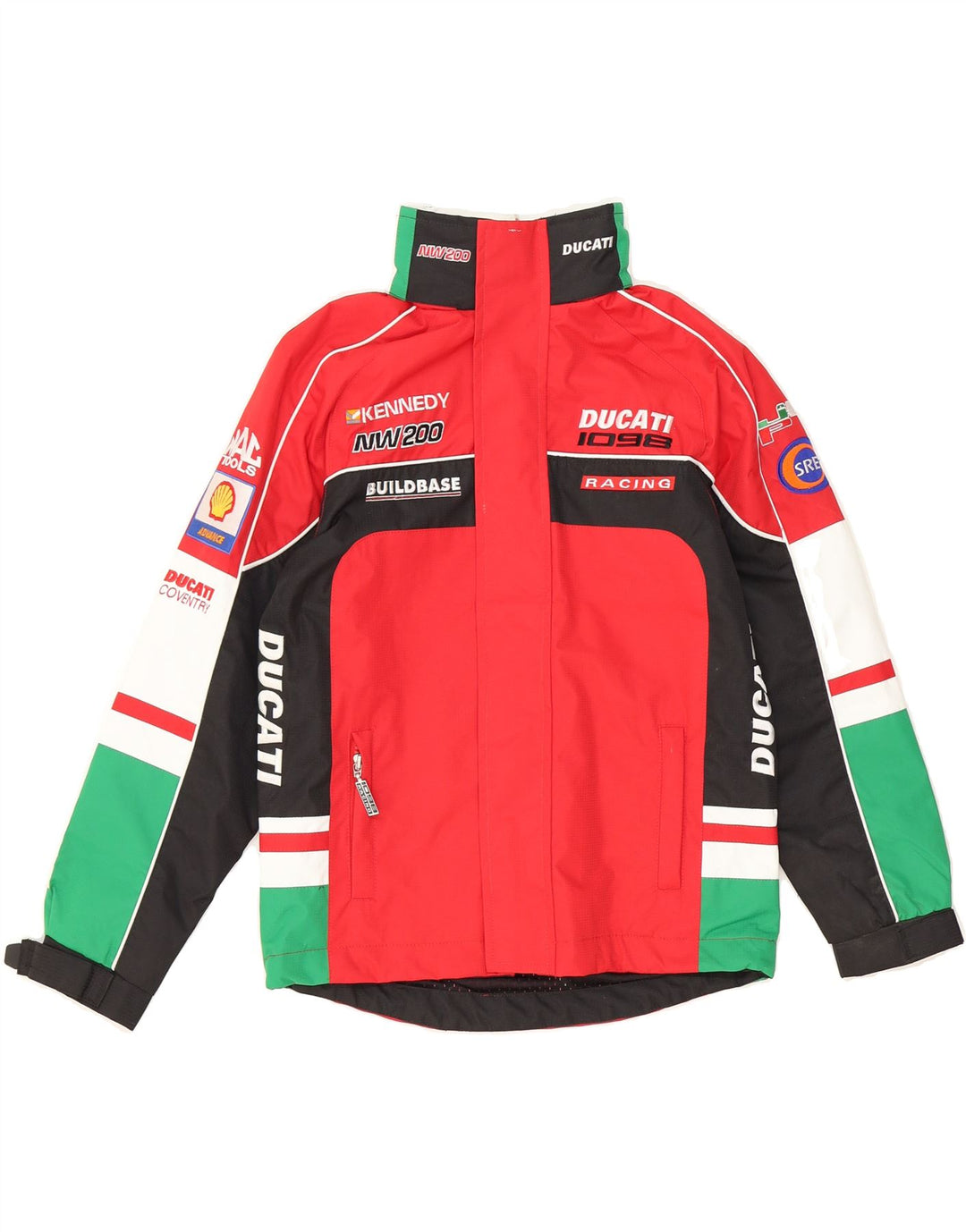 DUCATI Boys Graphic Hooded Racer Jacket 7-8 Years Red Colourblock Vintage Ducati and Second-Hand Ducati from Messina Hembry 