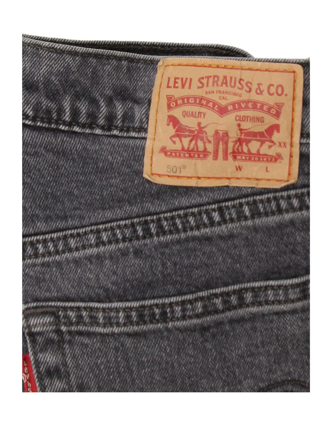 LEVI'S Dame 501 Straight Jeans W28 L26 Sort Bomuld