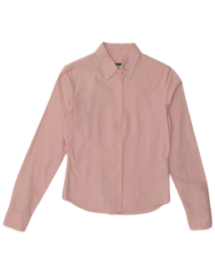 Benetton Dameskjorte UK 10 Lille Pink Bomuld