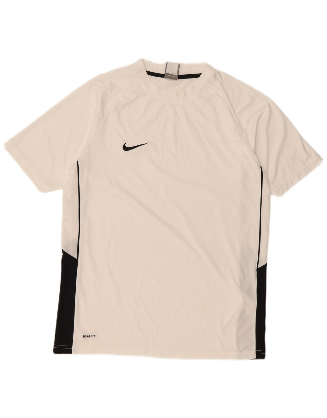 Nike T-shirt top til mænd UK 39/41 Medium White Colourblock Polyester
