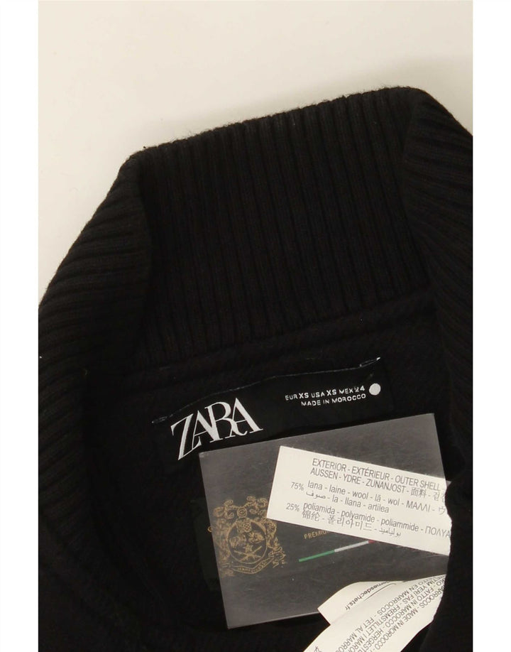 Zara Bikerjakke til kvinder UK 6 XS Sort Uld