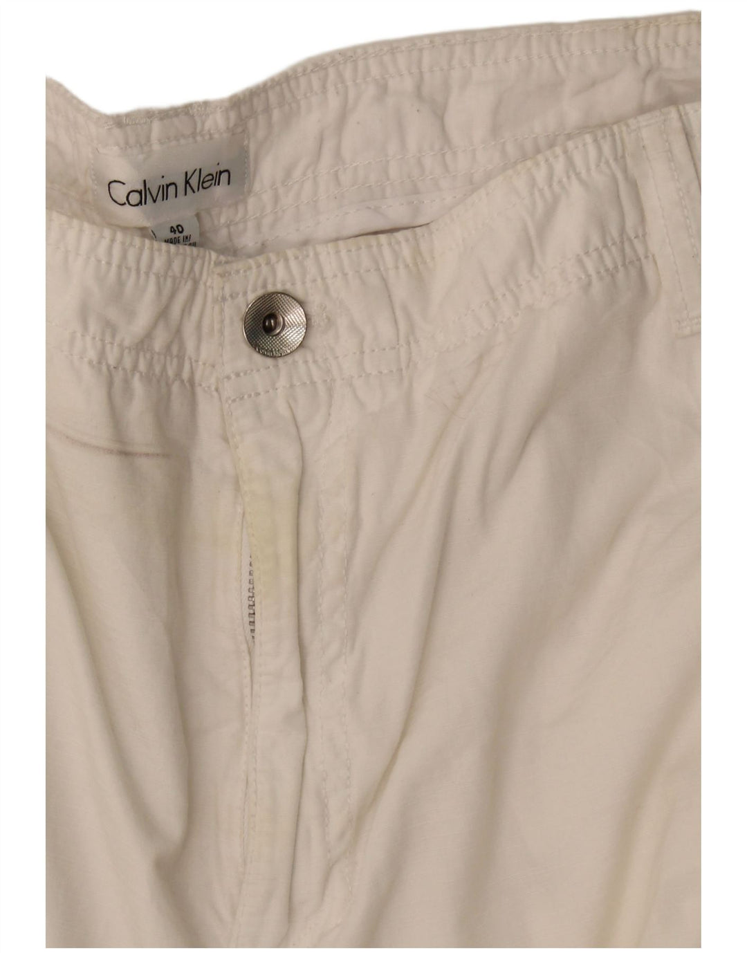 Calvin Klein Herre Cargo Shorts W40 XL Hvid Bomuld