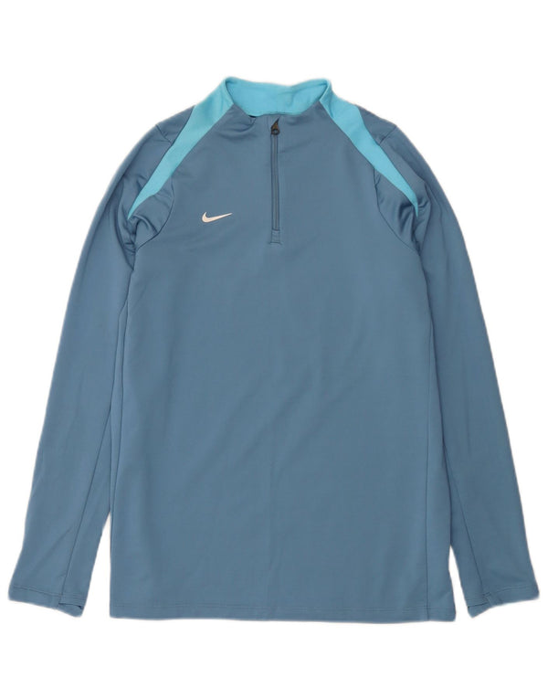 Nike Boys Dri Fit Slim Zip Neck Pullover Træningsdragt Top 13-14 år XL Blå