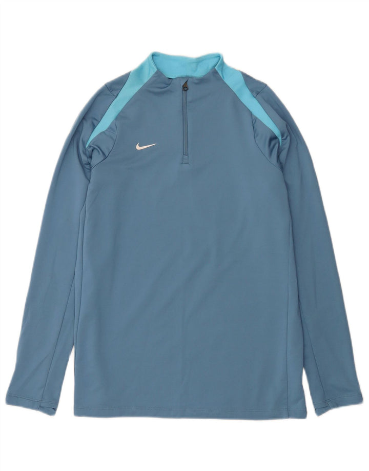 Nike Boys Dri Fit Slim Zip Neck Pullover Træningsdragt Top 13-14 år XL Blå