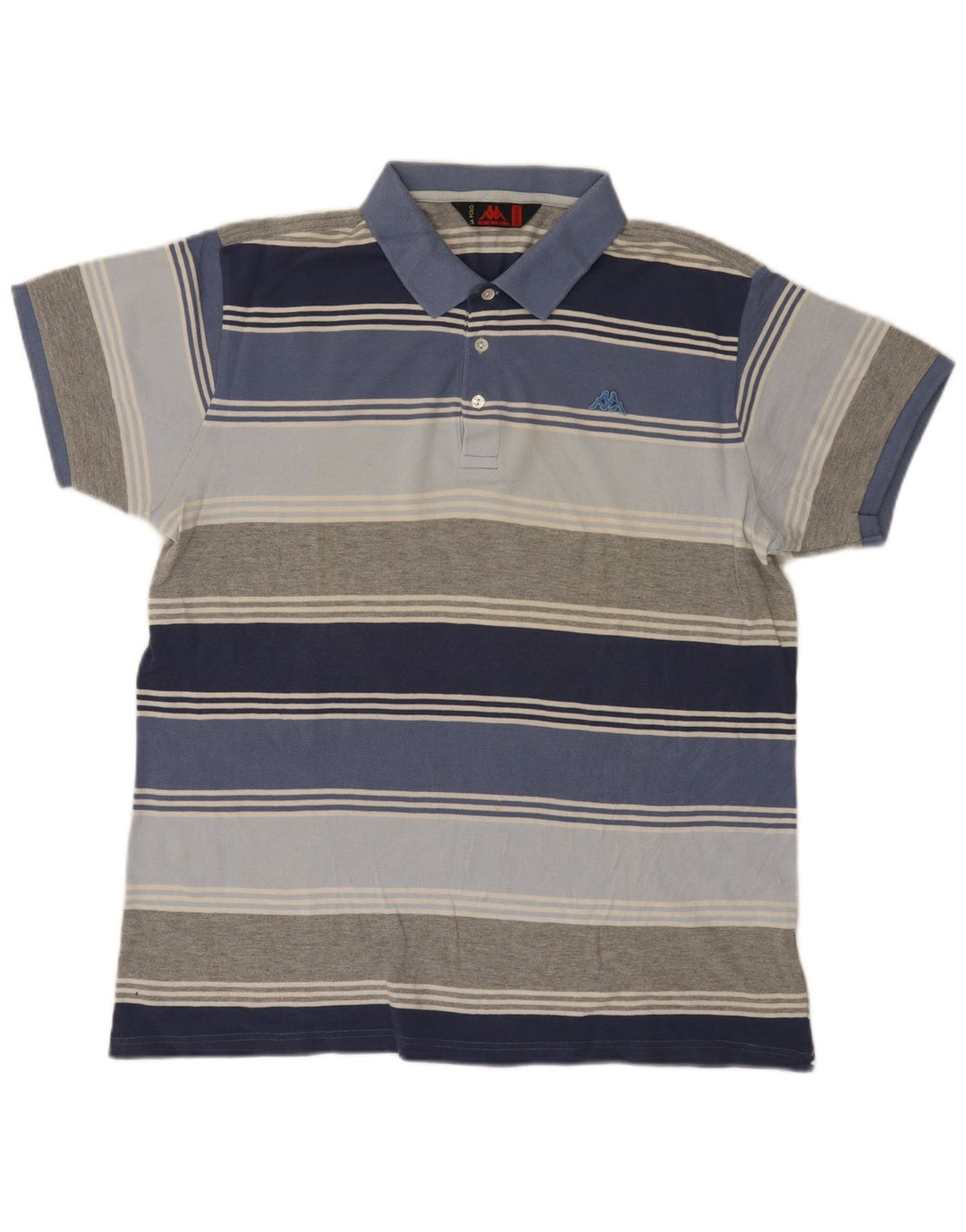 Kappa herre poloshirt 2XL blå stribet bomuld