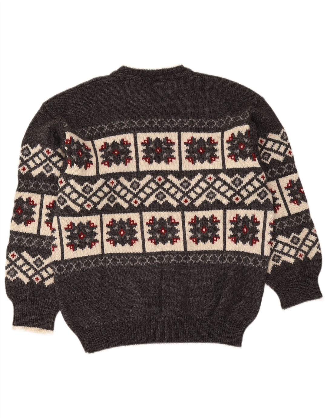 Sevres Herre Crew Neck Jumper Sweater IT 48 Medium Grå Geometrisk