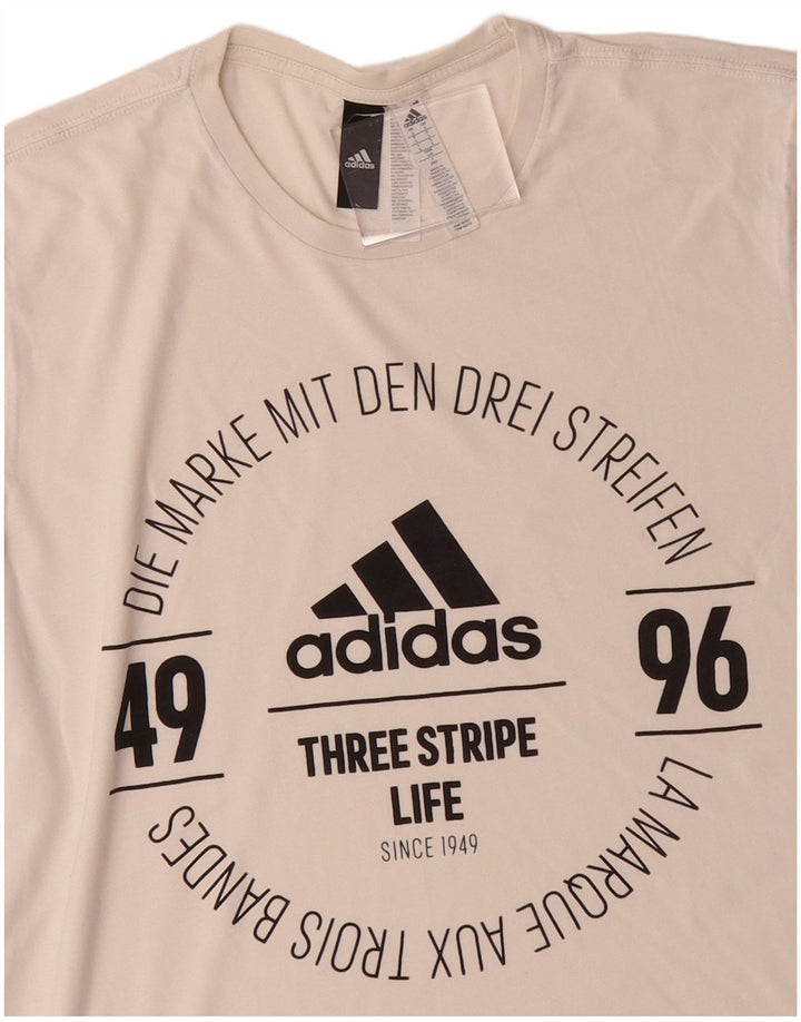 ADIDAS Grafisk T-shirt top til mænd Stor hvid bomuld