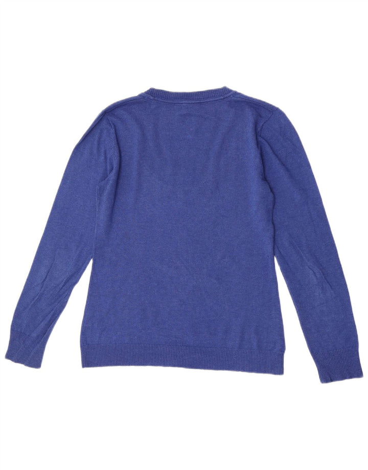 Fat Face Herre Boat Neck Jumper Sweater UK 12 Medium Blue Cotton