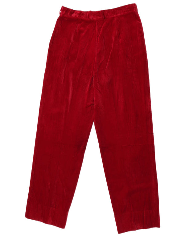 Vintage Dame Pegged Velvet Suit Trousers IT 40 Small W26 L28 Burgundy