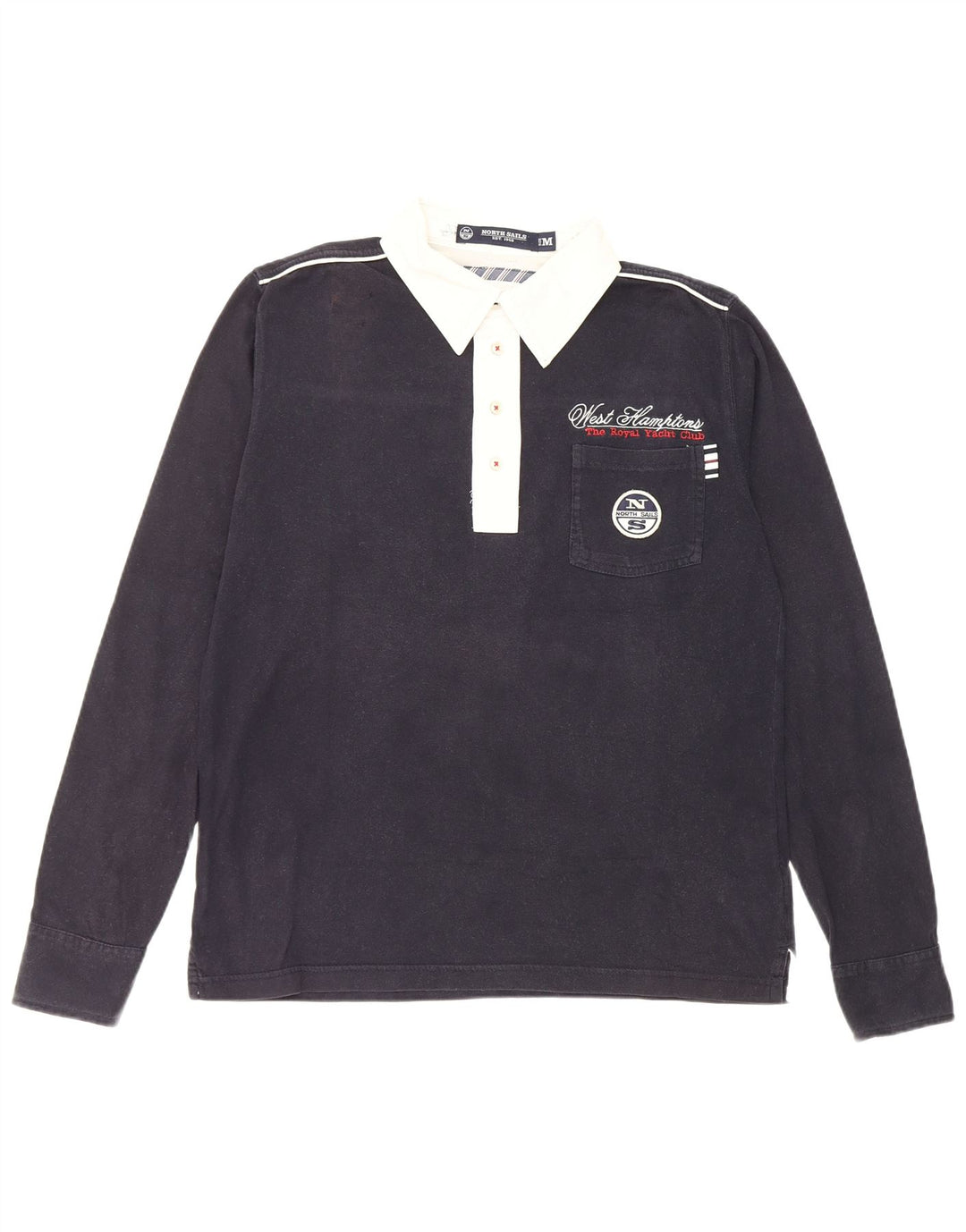 North Sails Herre Grafisk Rugby Polo Shirt Medium Navy Blue Colourblock