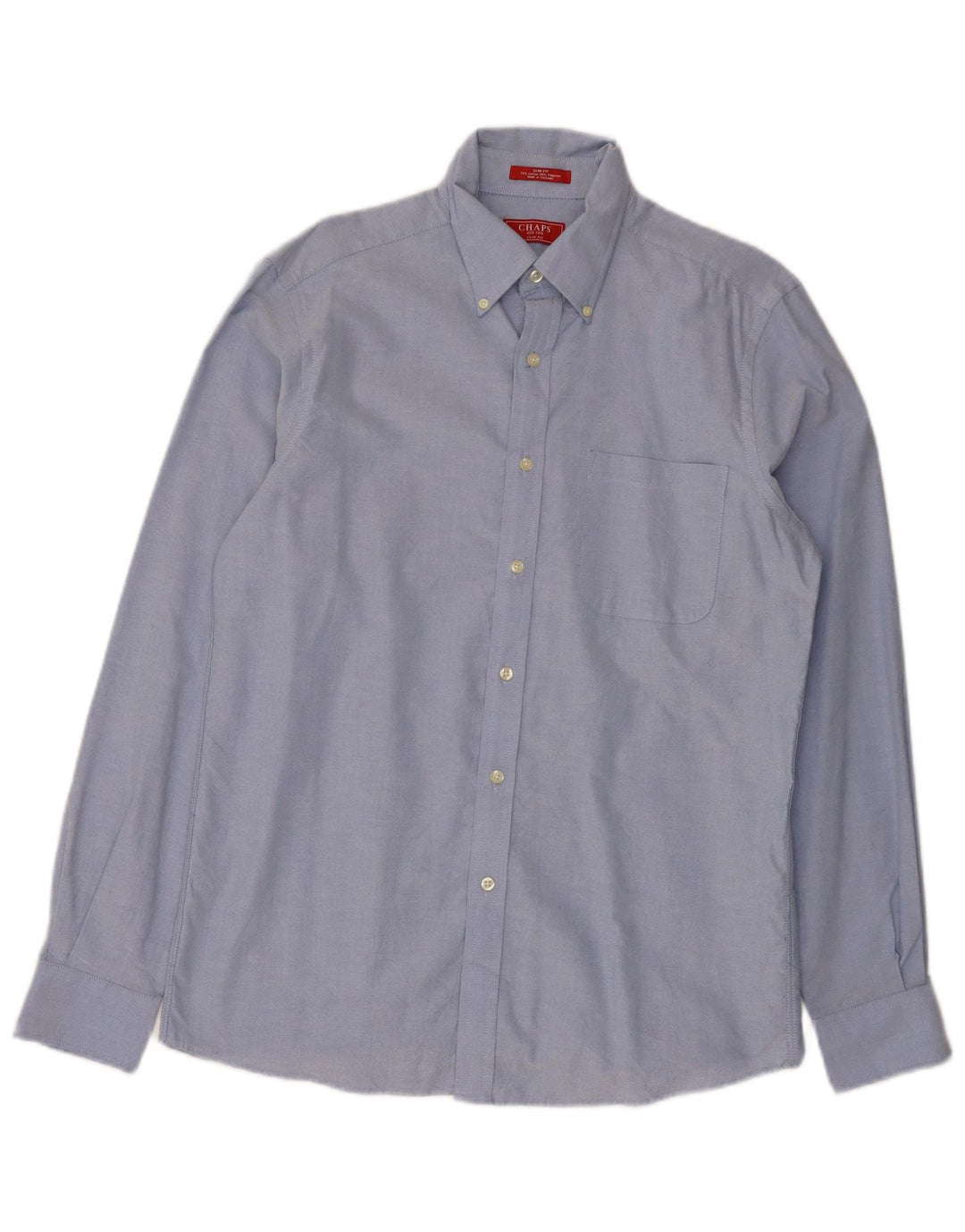 Chaps Herre Slim Fit Skjorte Størrelse 15 1/2 Medium Blue Cotton