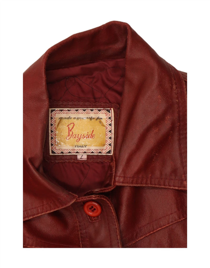 Bayside Dame Læderjakke UK 14 Large Burgundy Læder