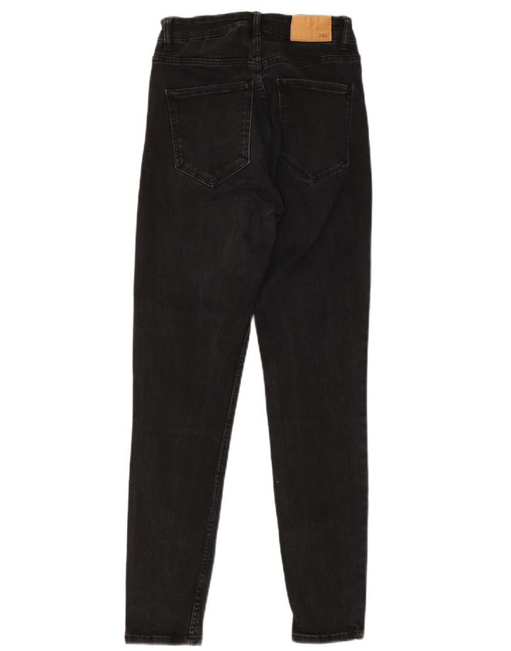 Zara Dame Slim Jeans EU 38 Small W28 L26 Sort