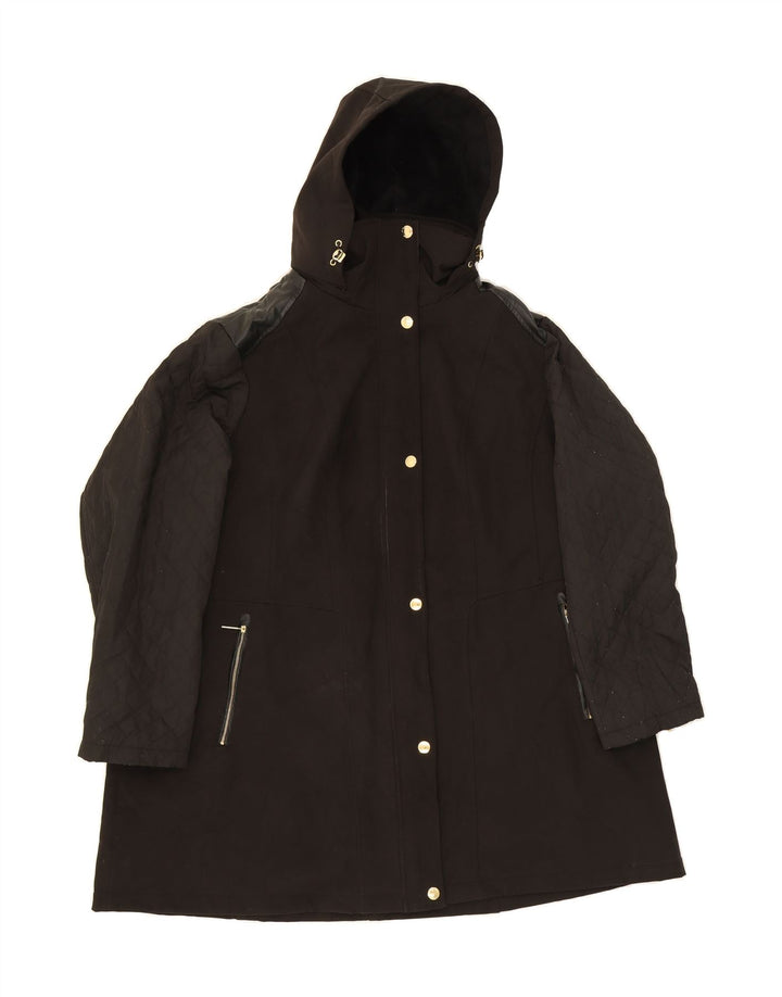 MICHAEL KORS Womens Hooded Raincoat UK 22 3XL Black Polyester Vintage Michael Kors and Second-Hand Michael Kors from Messina Hembry 