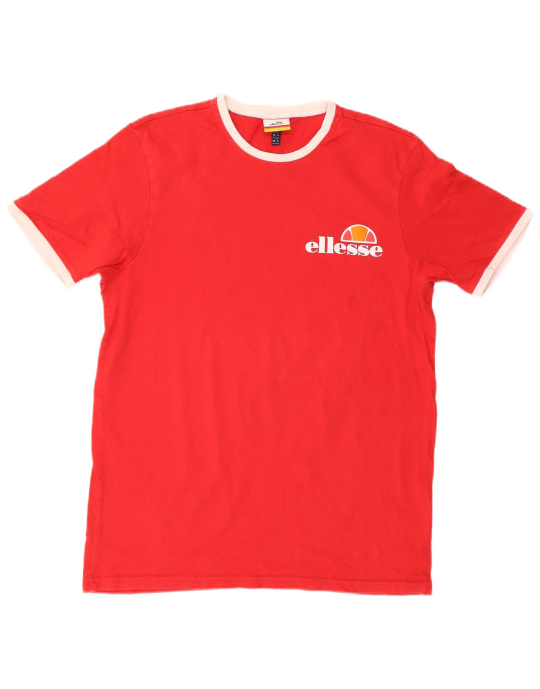 Ellesse Herre Grafisk T-Shirt Top Stor Rød Bomuld