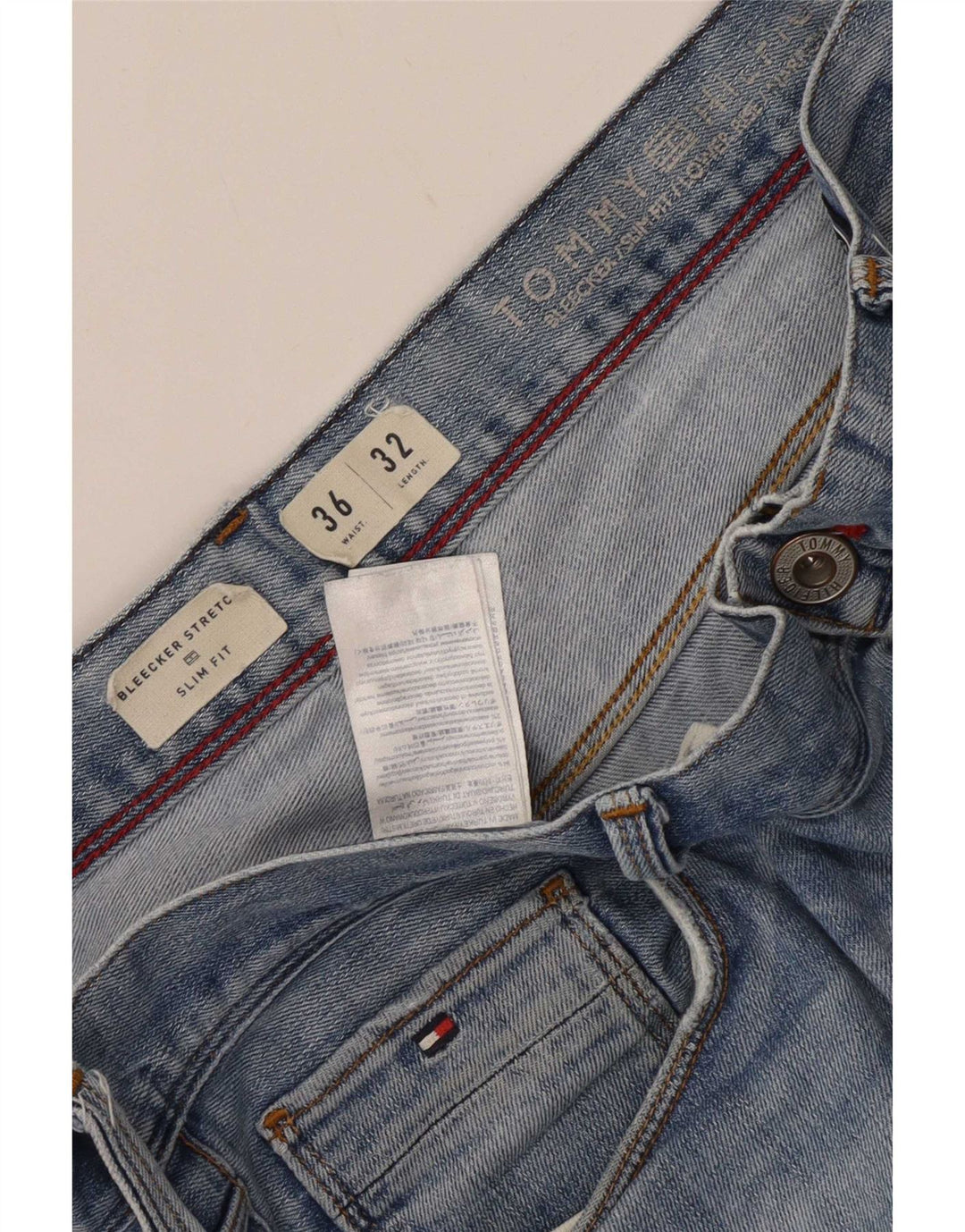 Tommy Hilfiger Herre Bleecker Slim Jeans W36 L28 Blå Bomuld