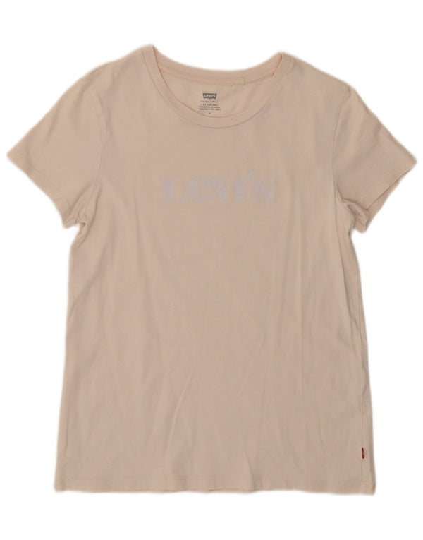 Levi's Dame T-Shirt Top UK 12 Medium Pink
