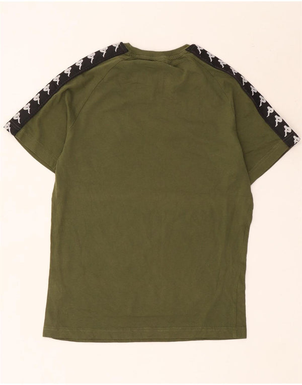 Kappa Herre grafisk T-shirt Top Medium Grøn Colourblock Bomuld