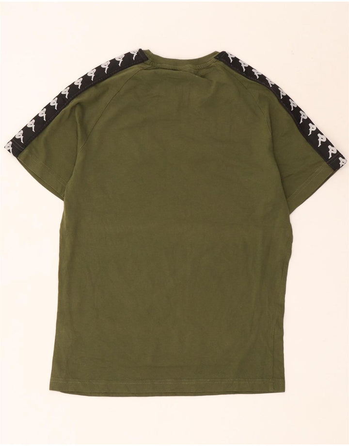 Kappa Herre grafisk T-shirt Top Medium Grøn Colourblock Bomuld