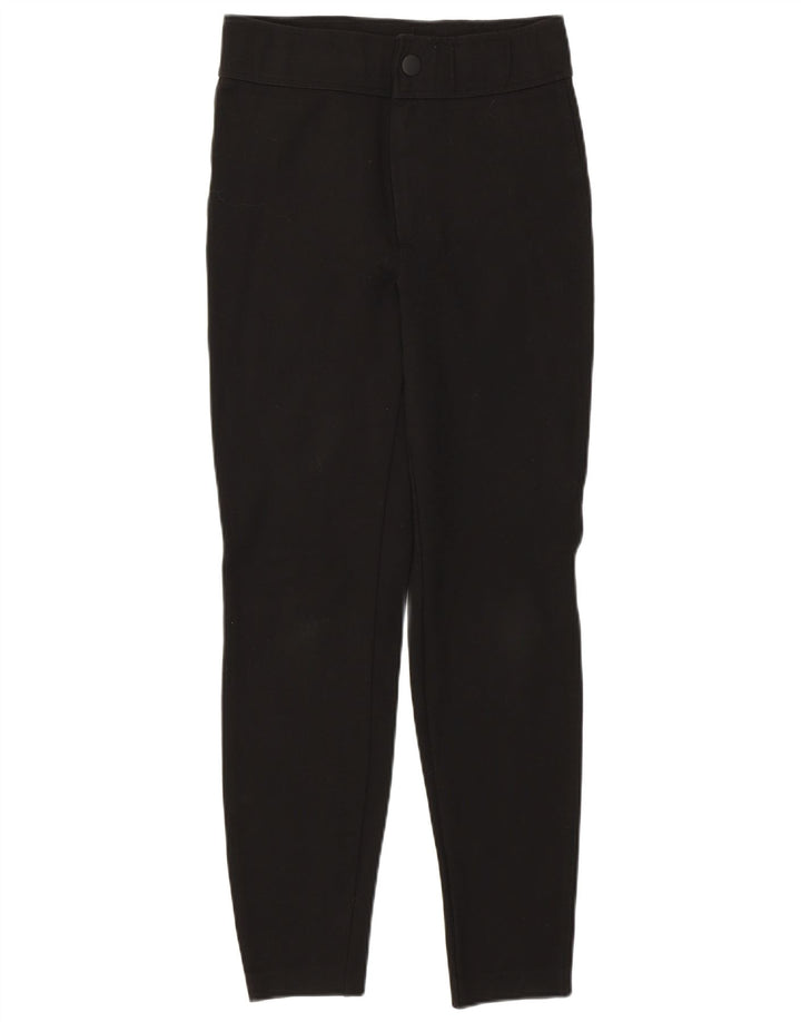 Zara Dame skinny højtaljede cropped bukser Medium W28 L27 Sort viskose