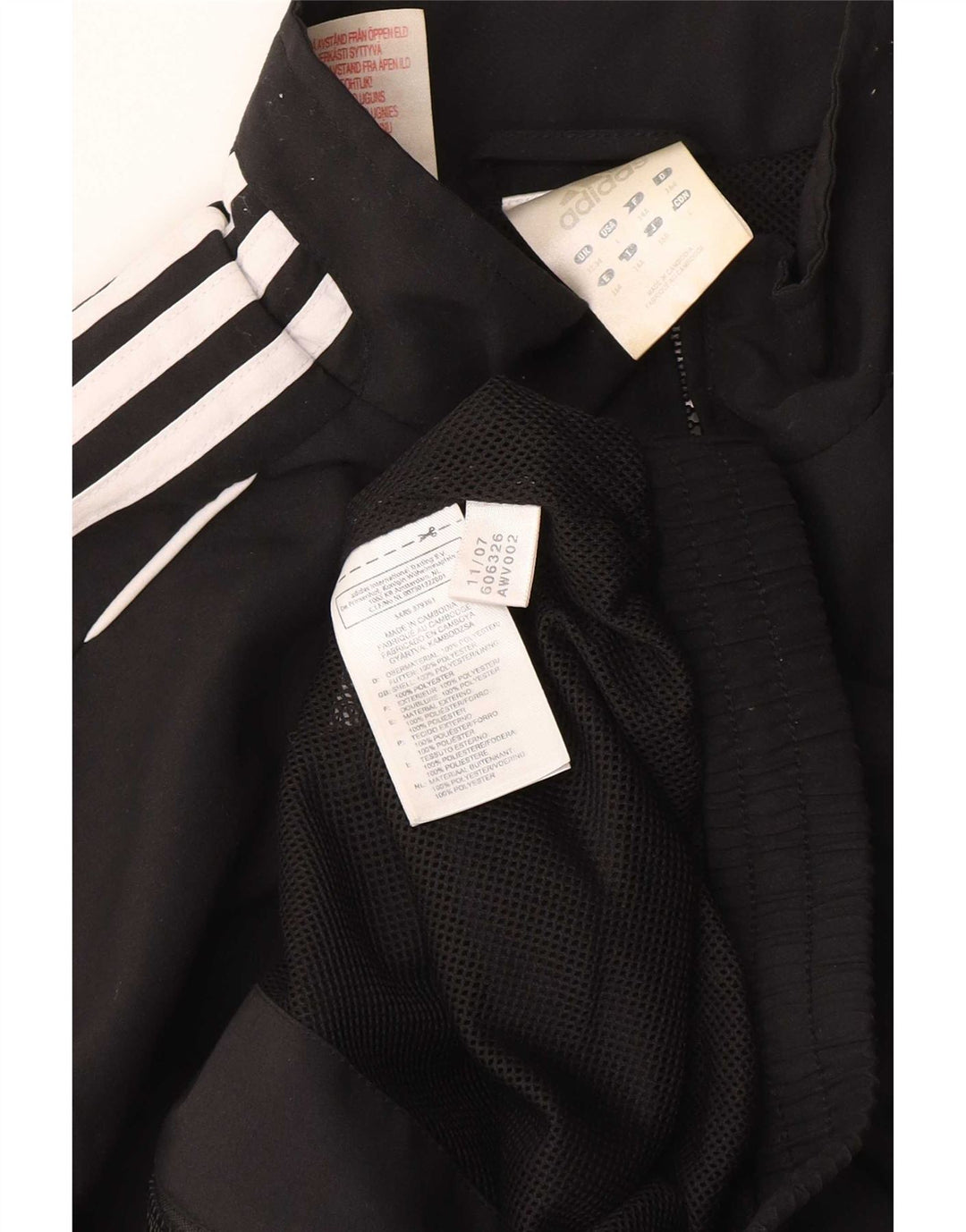 Adidas Drenge Træningsdragt Topjakke 13-14 År Sort Polyester