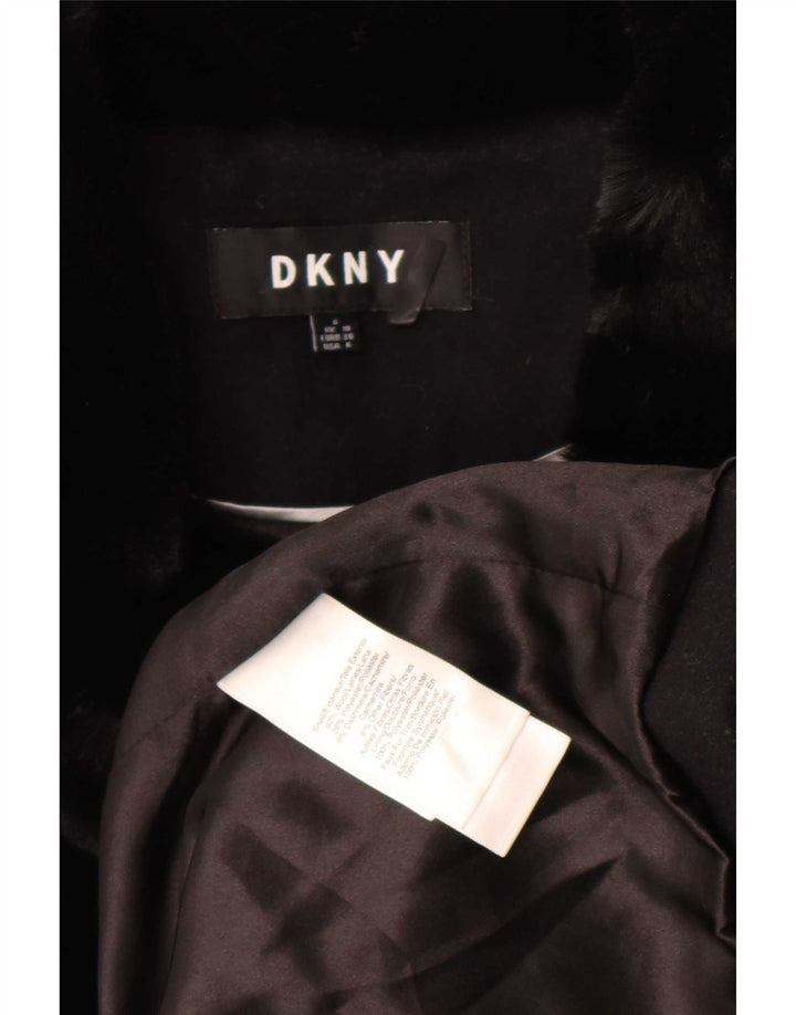 Dkny Dame Overfrakke UK 10 Lille Sort Uld