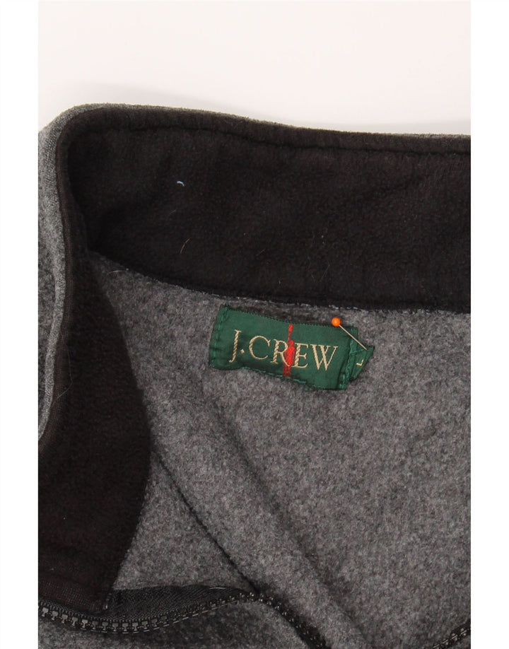 J. CREW Womens Oversized Zip Neck Fleece Jumper UK 16 Large Grey Polyester Vintage J. Crew and Second-Hand J. Crew from Messina Hembry 