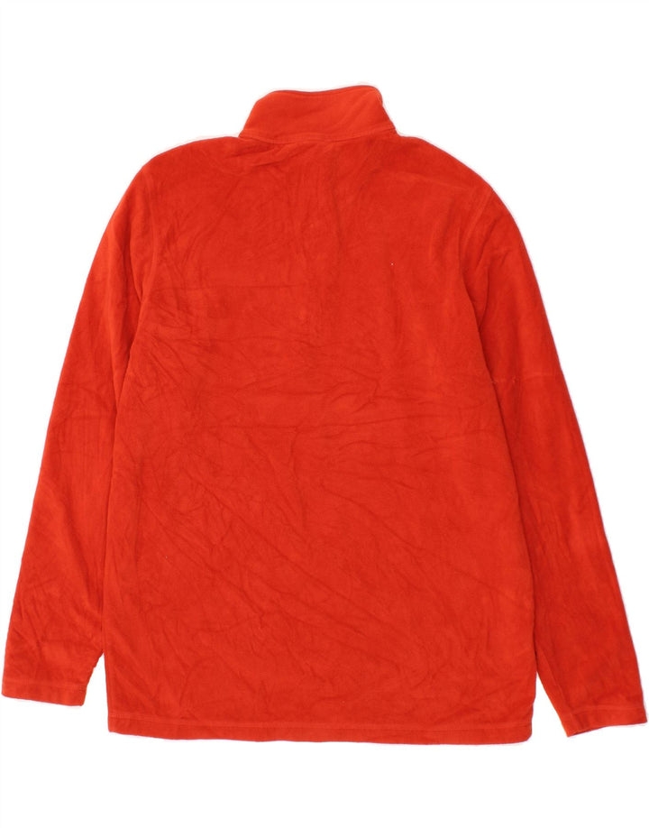 EDDIE BAUER Mens Zip Neck Fleece Jumper Medium Red Polyester Vintage Eddie Bauer and Second-Hand Eddie Bauer from Messina Hembry 