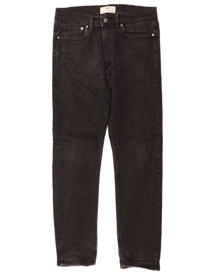 Marks & Spencer Herre Slim Jeans W30 L28 Sort Bomuld