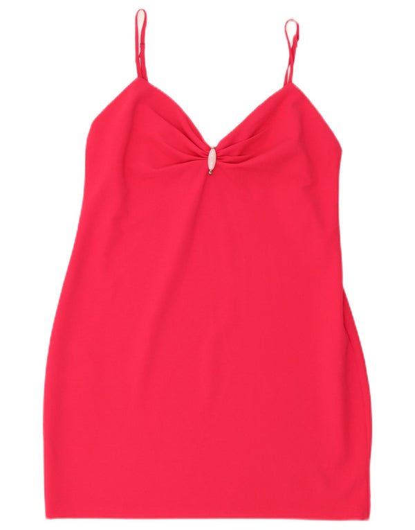 Zara Kvinder Short Slip Dress UK 12 Medium Pink
