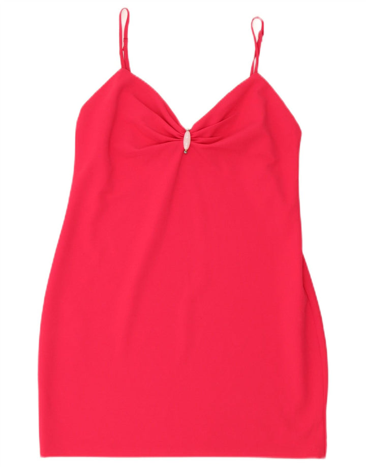 Zara Kvinder Short Slip Dress UK 12 Medium Pink