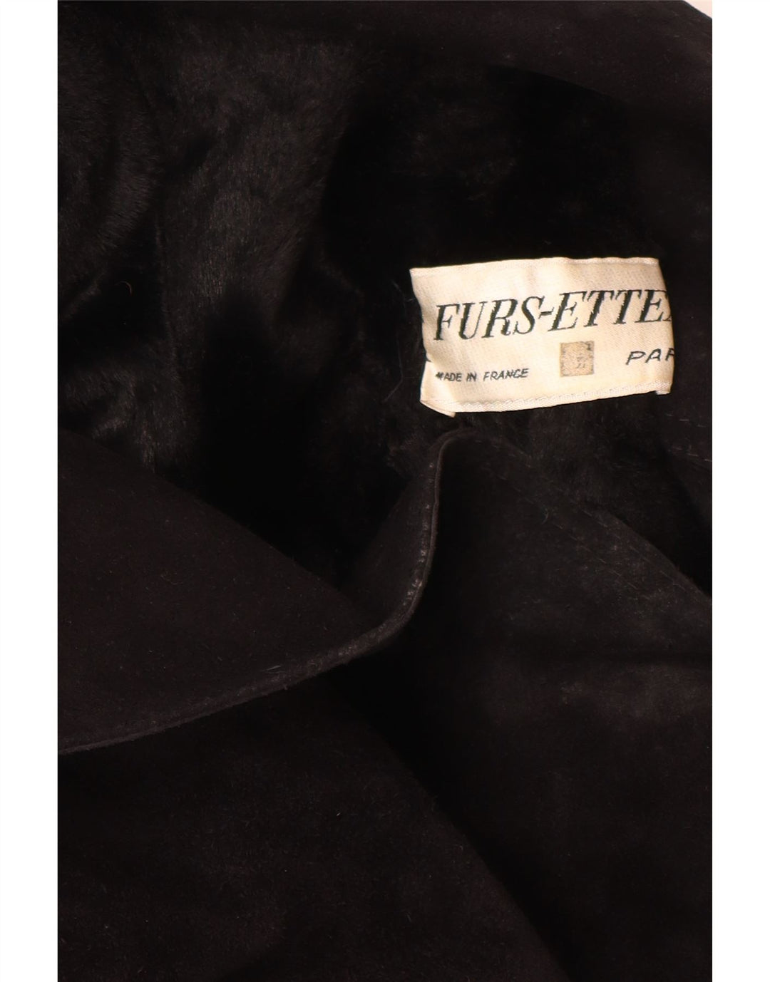 Vintage Dame Shearling Coat UK 10 Lille sort læder