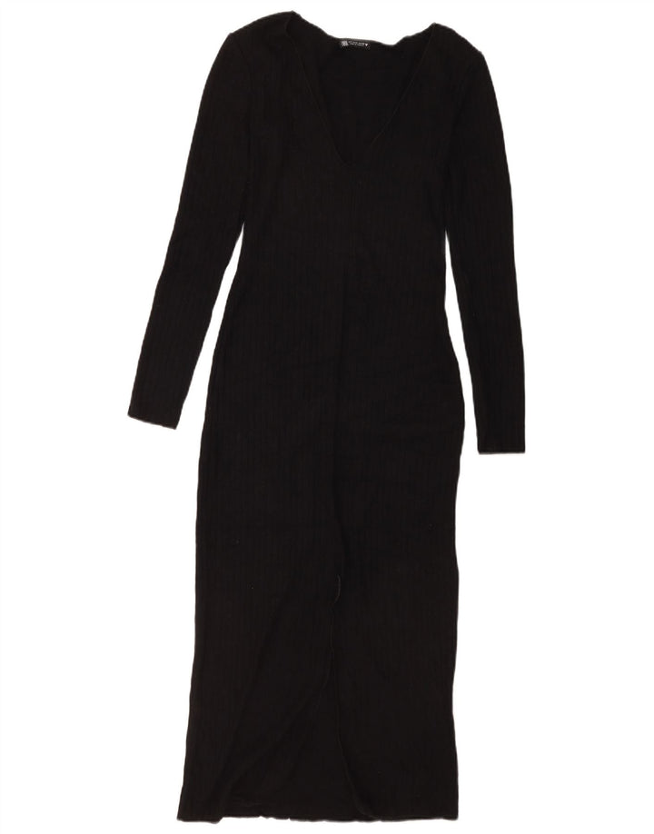 Zara Dame Jumper Dress UK 8 Small Black Viscose