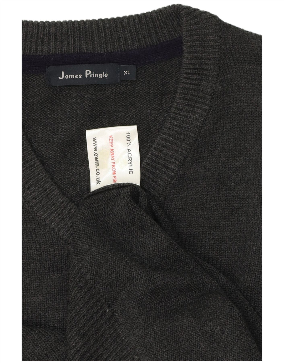 James Pringle Herre V-hals sweater XL Grå Akryl