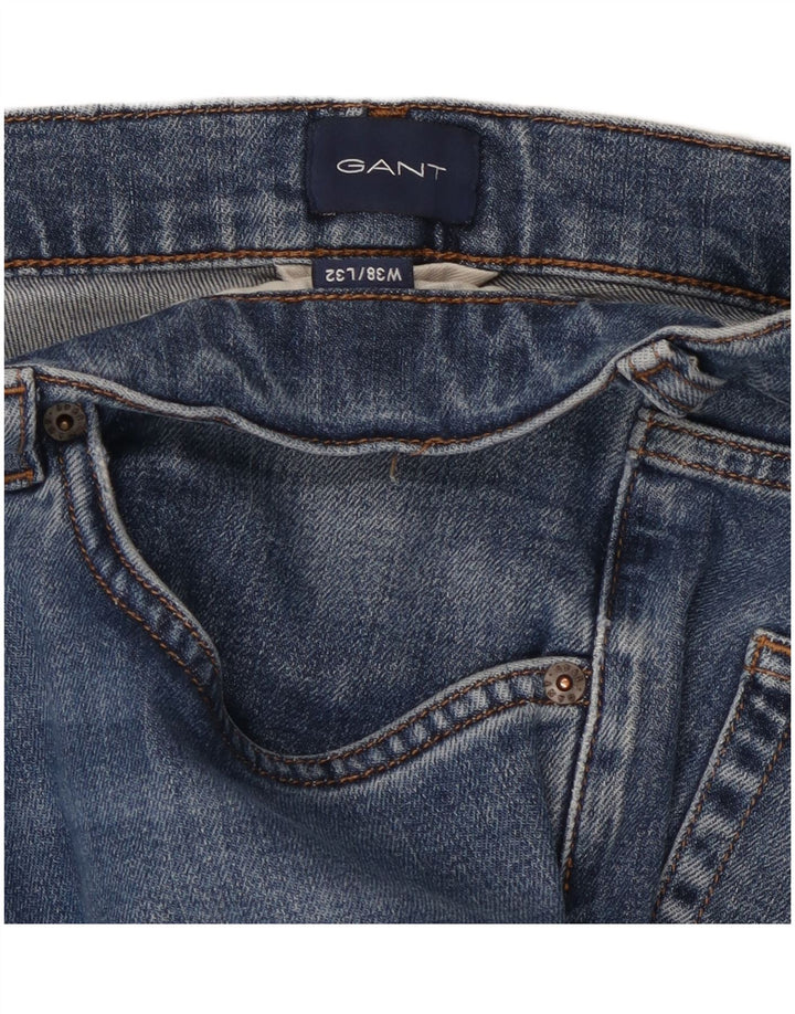 GANT Straight Jeans til mænd W38 L32 Blå Bomuld