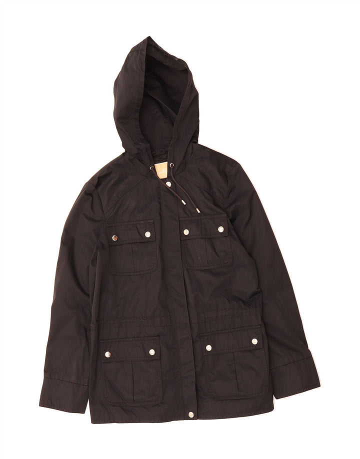 MICHAEL KORS Womens Hooded Utility Jacket UK 10 Small Black Cotton Vintage Michael Kors and Second-Hand Michael Kors from Messina Hembry 