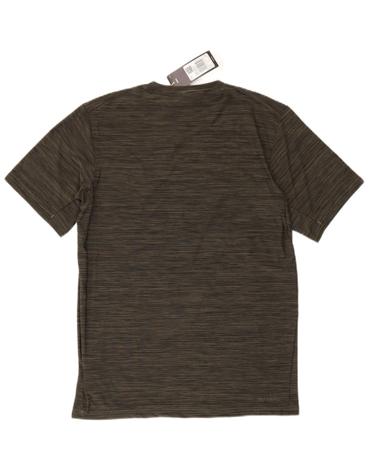 Adidas Herre T-Shirt Top Small Khaki Flecked Polyester