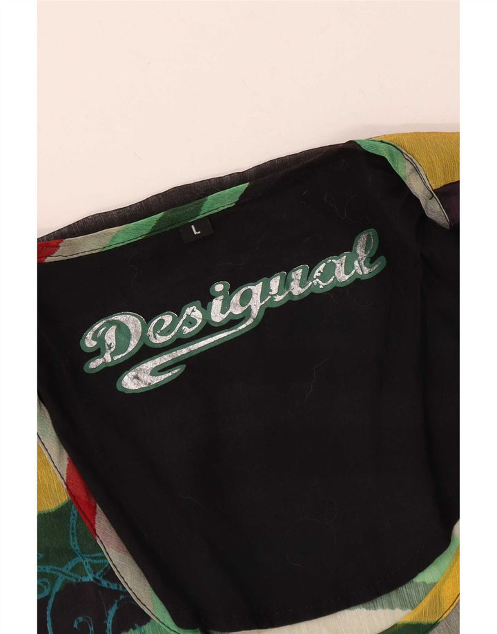 Desigual Dame Oversized Bluse Top UK 16 Stor Flerfarvet Stribet