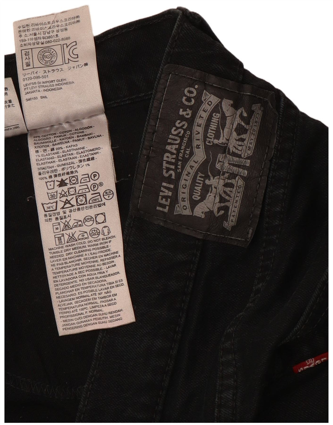 Levi's Slim Jeans til mænd W36 L32 sort bomuld