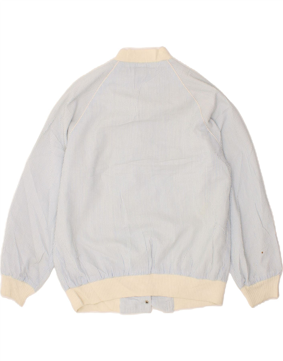 VINTAGE Womens Varsity Jacket UK 16 Large Blue Pinstripe Vintage Vintage and Second-Hand Vintage from Messina Hembry 