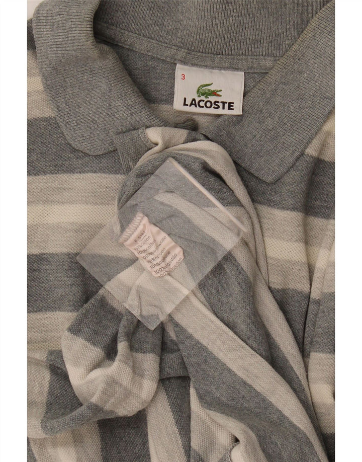 Lacoste herre poloskjorte str. 3 Lille grå stribet bomuld