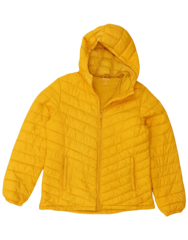 Mountain Warehouse Dame Hætte Polstret Jakke UK 14 Stor Gul Nylon